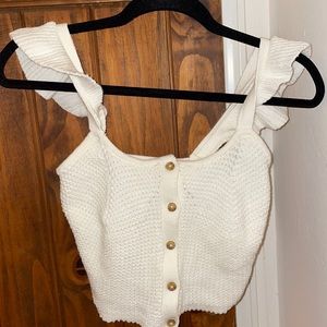 Urban Outfitters White Knit Crop Top
